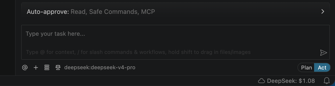 BYOK DeepSeek Credits — VS Code Extension